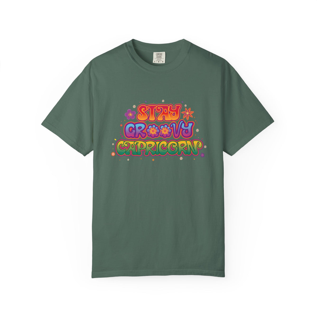 Stay Groovy Capricorn – Retro Flower Power Zodiac Tee