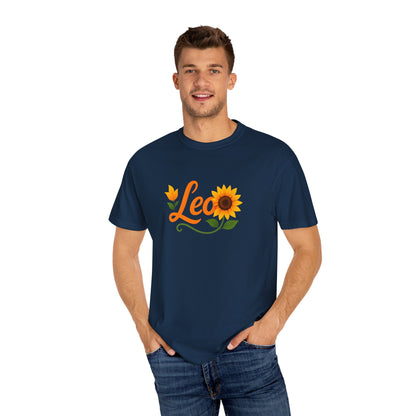 Leo Sunflower Tee – Retro Zodiac Shirt