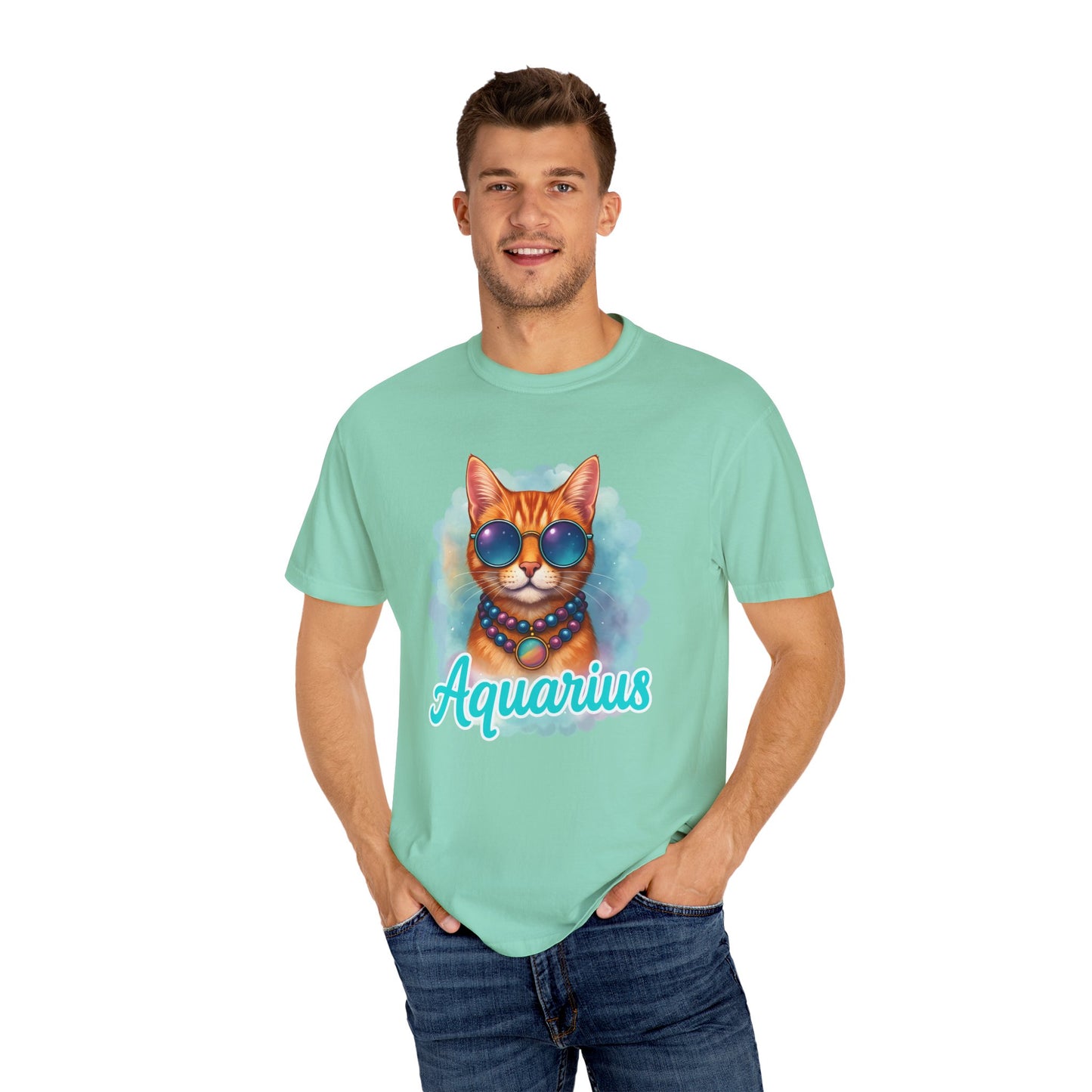 Aquarius – Colorful Cool Cat Zodiac Shirt