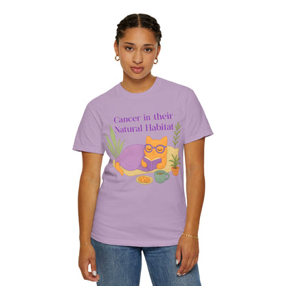 Cancer in Their Natural Habitat Tee – Funny Cozy Cat Zodiac Shirt