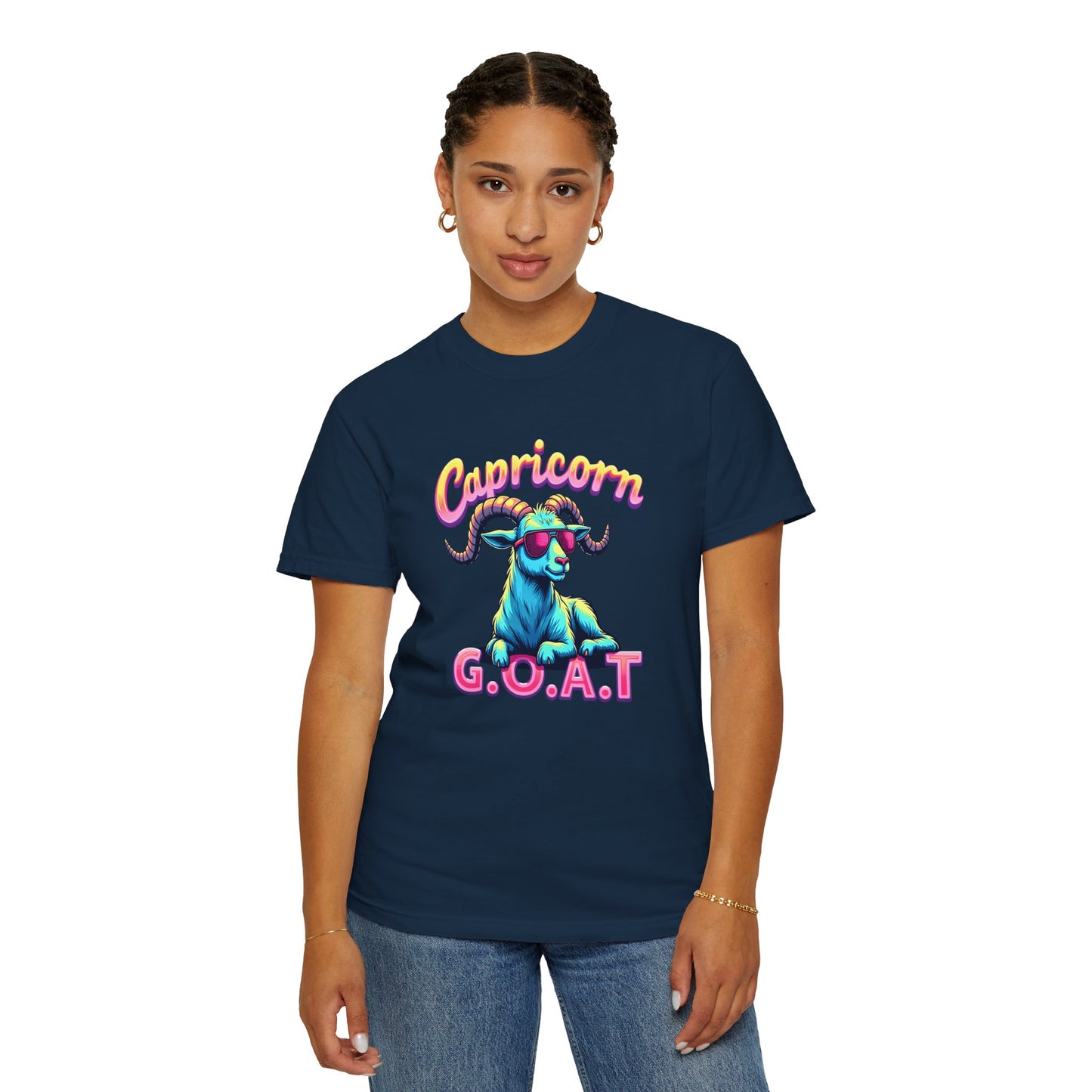 Capricorn G.O.A.T – Retro Neon Astrology Tee