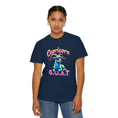 Capricorn G.O.A.T – Retro Neon Astrology Tee