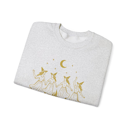 Girls Night Out Crewneck Sweatshirt – Dancing Witches Bonfire Graphic (Unisex)