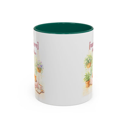 Personalized Name Cat Mug - Custom "Happy Place" Ceramic Mug for Cat Lovers