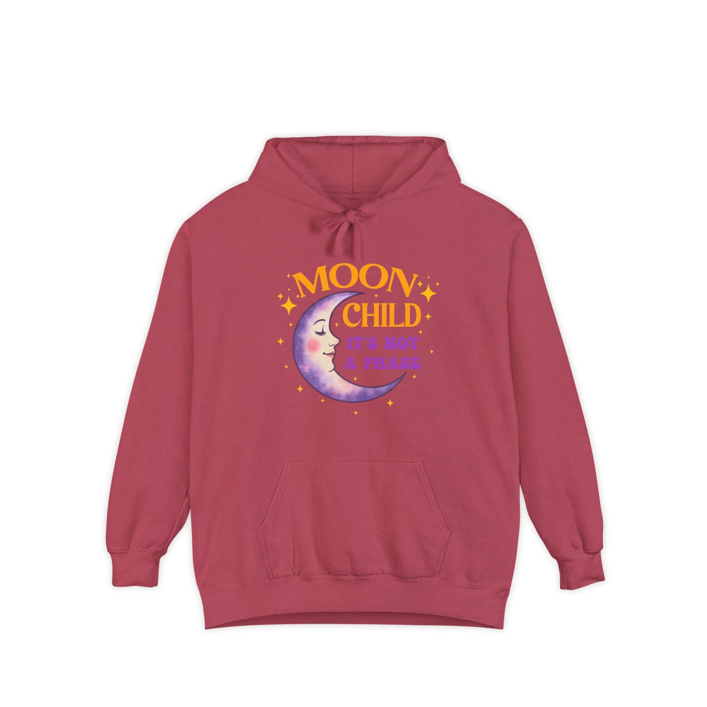 Moon Child Not a Phase Unisex Hoodie – Colorful Celestial Comfort Colors Midweight Hoodie