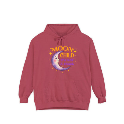 Moon Child Not a Phase Unisex Hoodie – Colorful Celestial Comfort Colors Midweight Hoodie