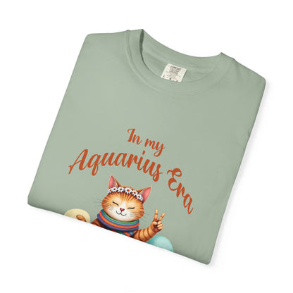 In My Aquarius Era Tee – Colorful Funny Zodiac Cat Shirt