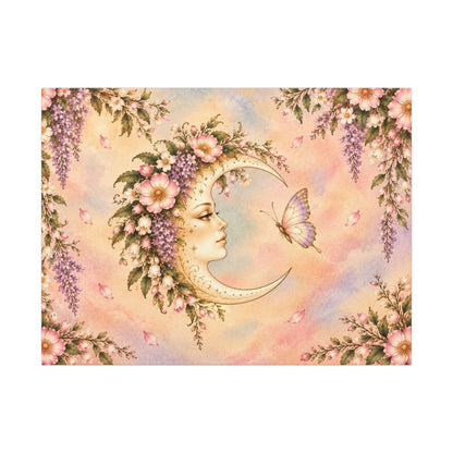 Flower Moon – Boho Celestial Canvas Wall Art