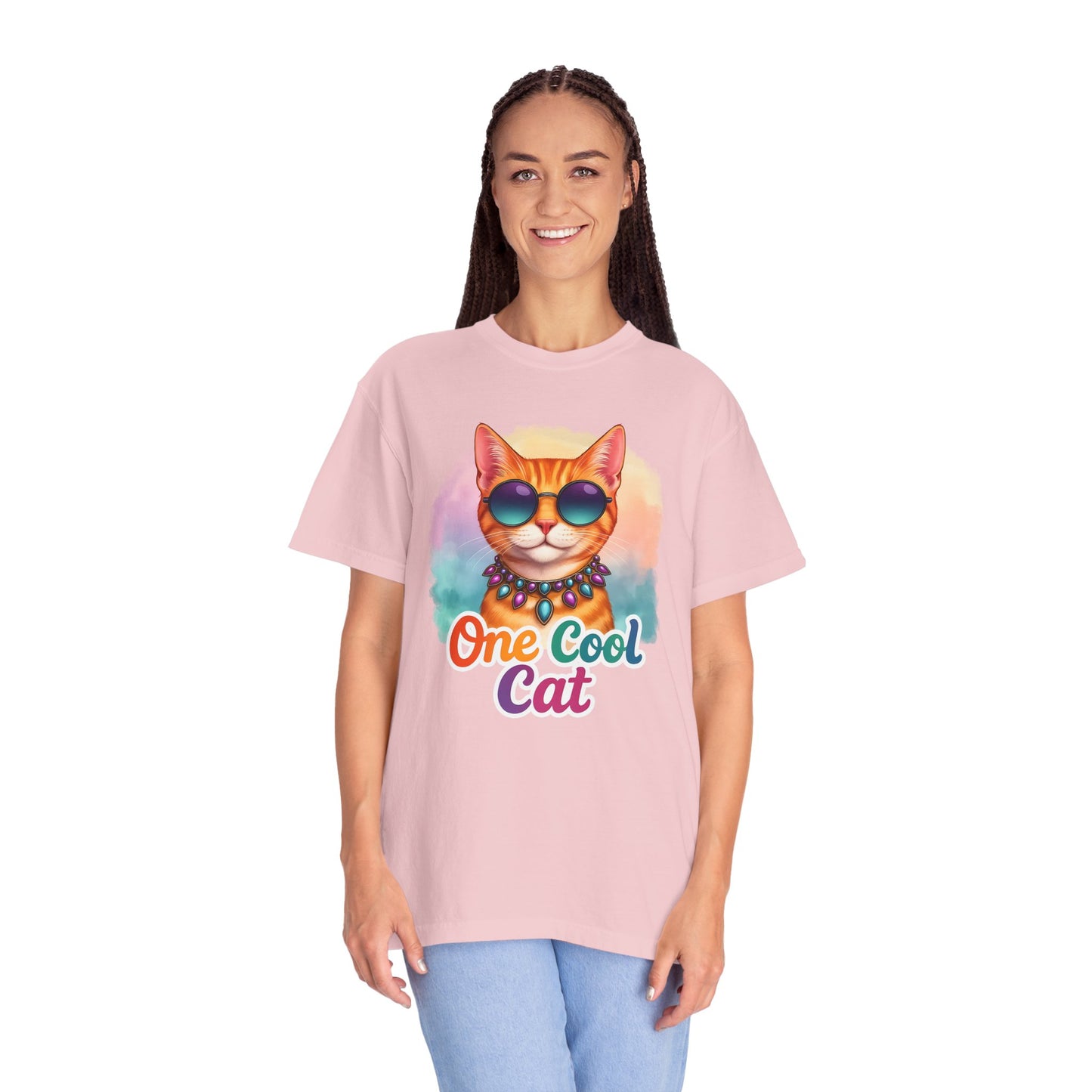 One Cool Cat  -  Funny Retro Groovy Cat Lover Tee