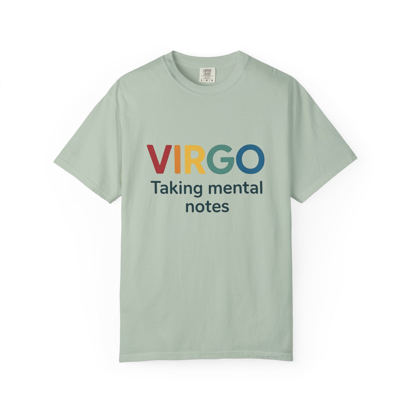 VIRGO Taking Mental Notes – Rainbow Minimalist Zodiac Tee