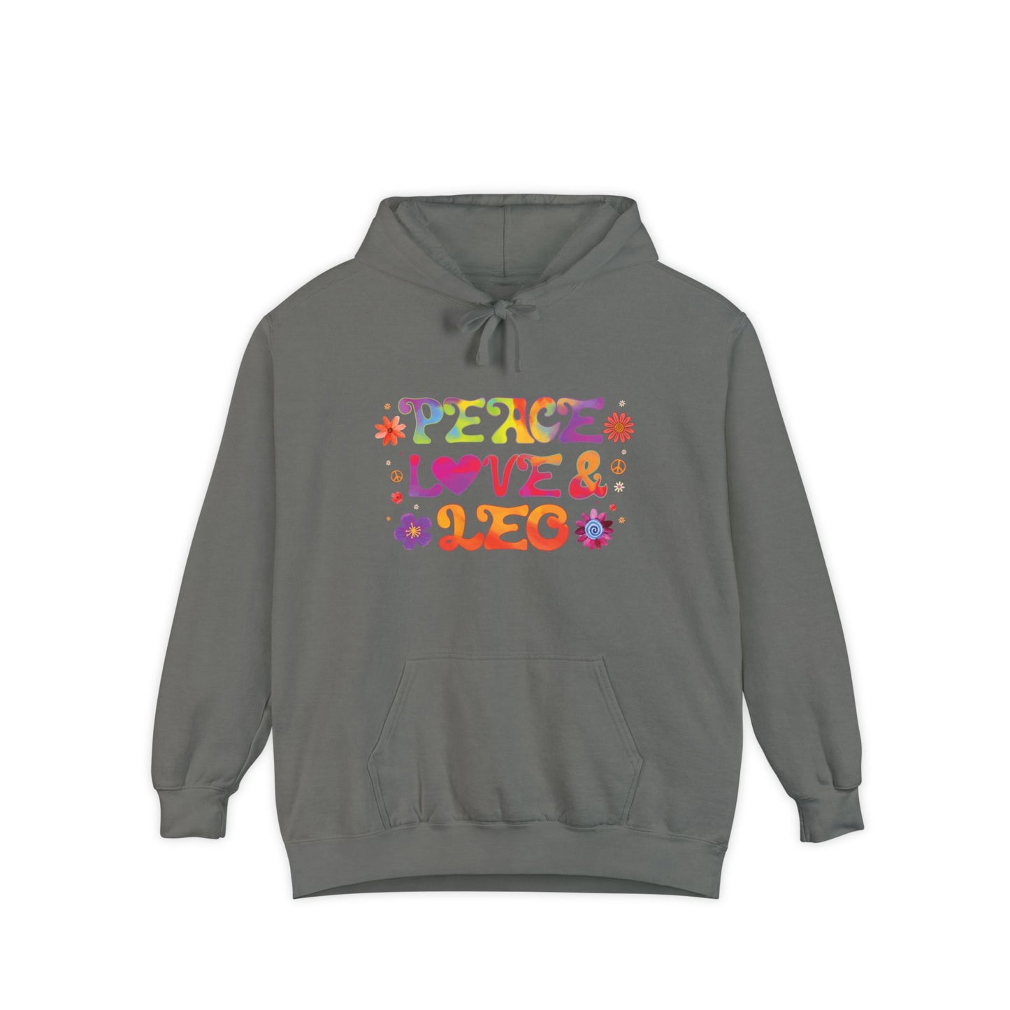 Peace Love & Leo Unisex Hoodie – Groovy Retro Comfort Colors Midweight Hoodie