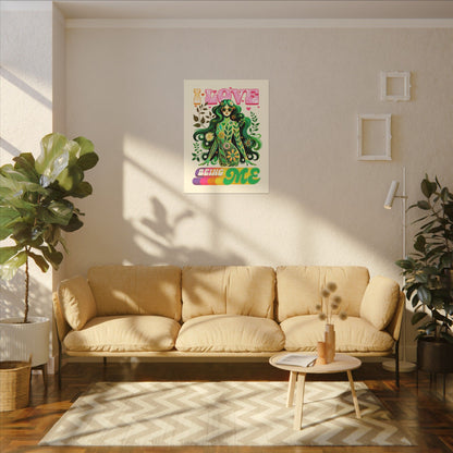 Mystical Retro Goddess Canvas Wall Art – Psychedelic Self-Love Botanical Design
