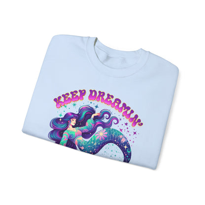 Keep Dreamin’ Pisces Sweatshirt | Celestial Mermaid Zodiac Crewneck | Cozy Astrology Gift for Dreamers | Water Sign Horoscope Apparel | Soft Star Sign Pullover