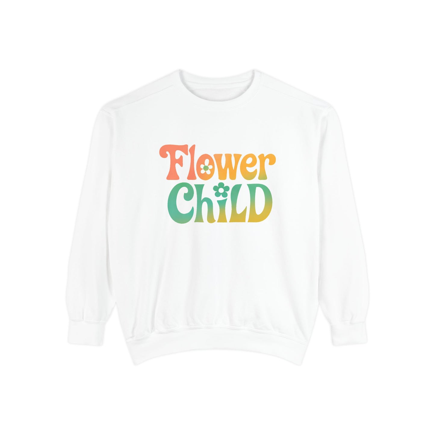 Flower Child Unisex Crewneck – Groovy Flower Power Comfort Colors Midweight Sweatshirt