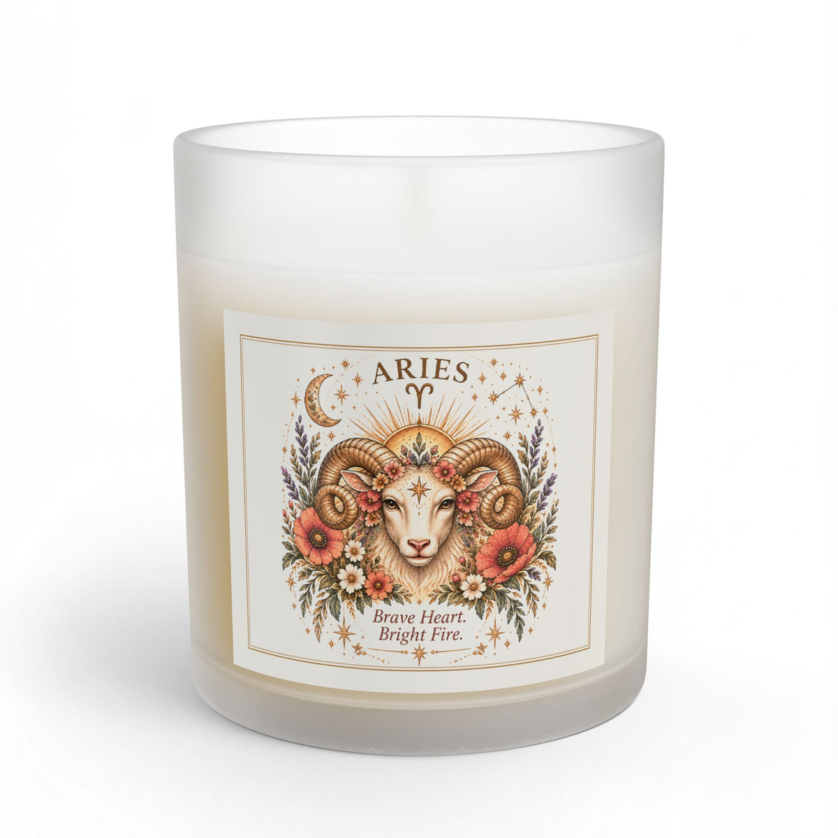 Aries Ram Floral Astrology Zodiac Scented & Unscented Candle 11oz