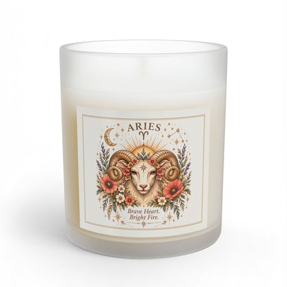 Aries Ram Floral Astrology Zodiac Scented & Unscented Candle 11oz