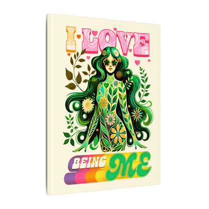 Mystical Retro Goddess Canvas Wall Art – Psychedelic Self-Love Botanical Design