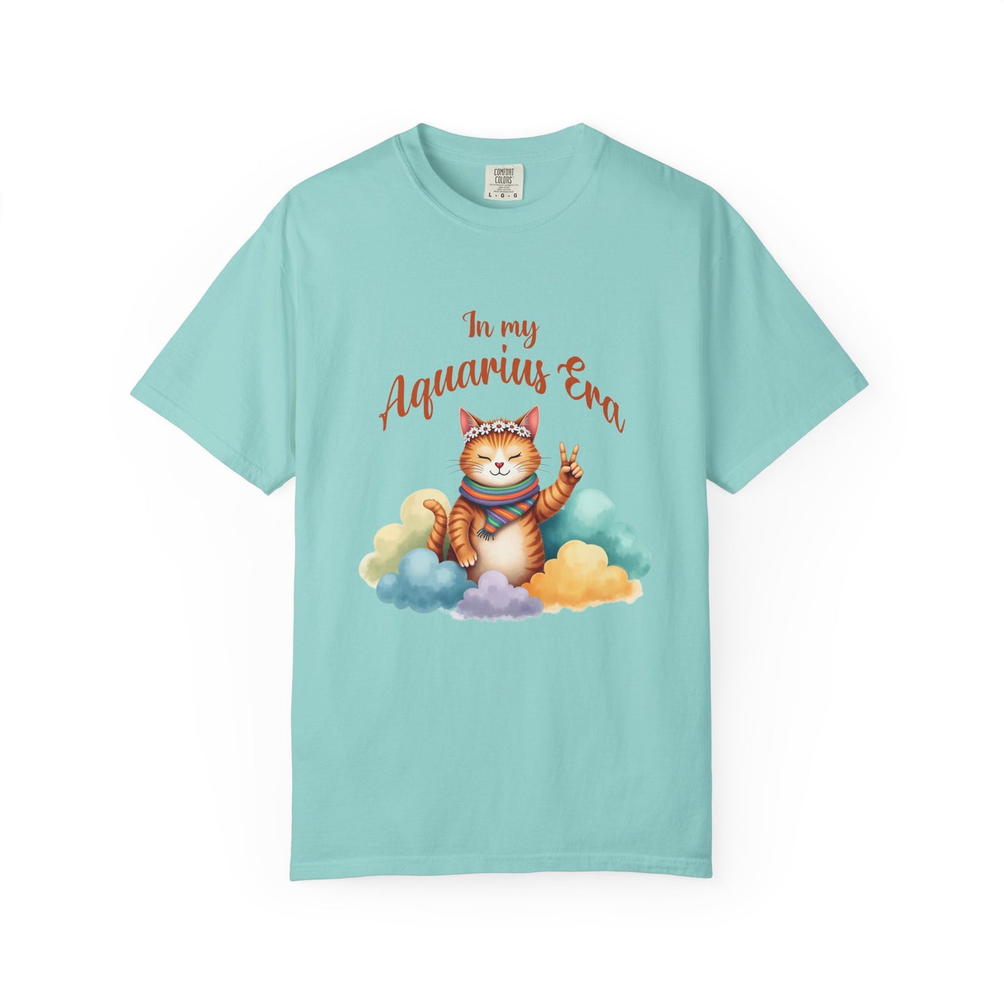 In My Aquarius Era Tee – Colorful Funny Zodiac Cat Shirt