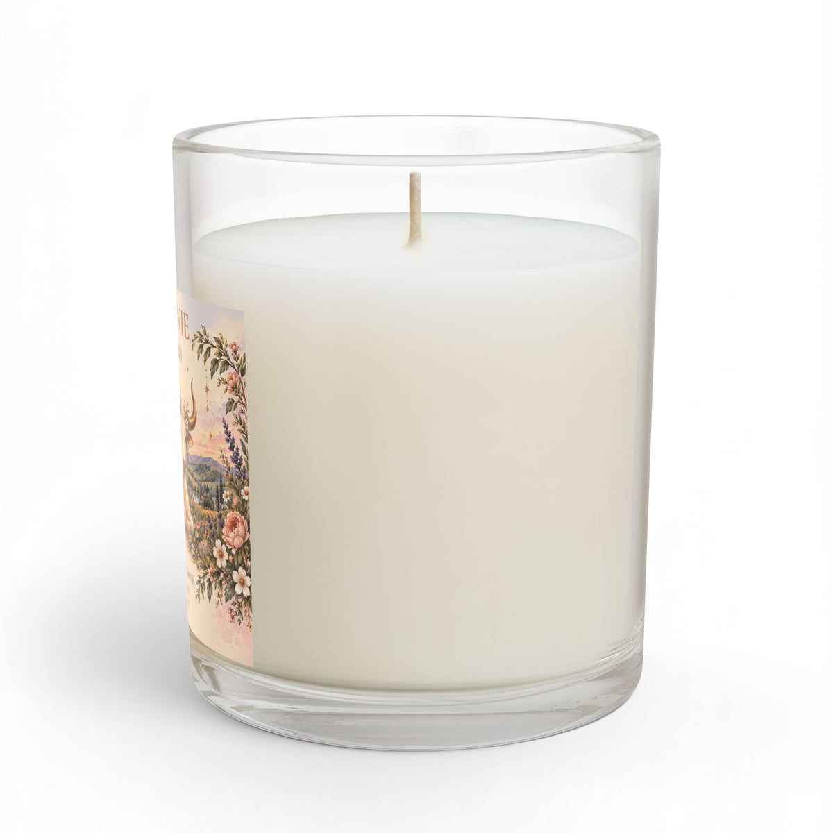 Personalized Taurus Zodiac Candle — Custom Name & Birthday Glass Candle (11oz)