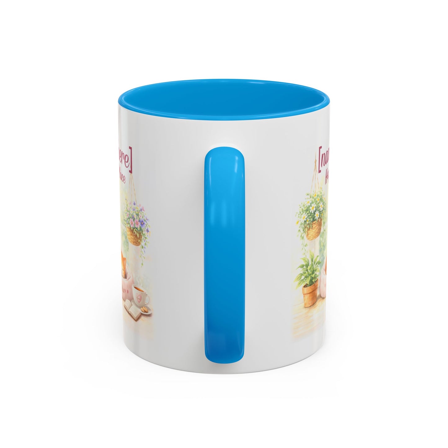 Personalized Name Cat Mug - Custom "Happy Place" Ceramic Mug for Cat Lovers