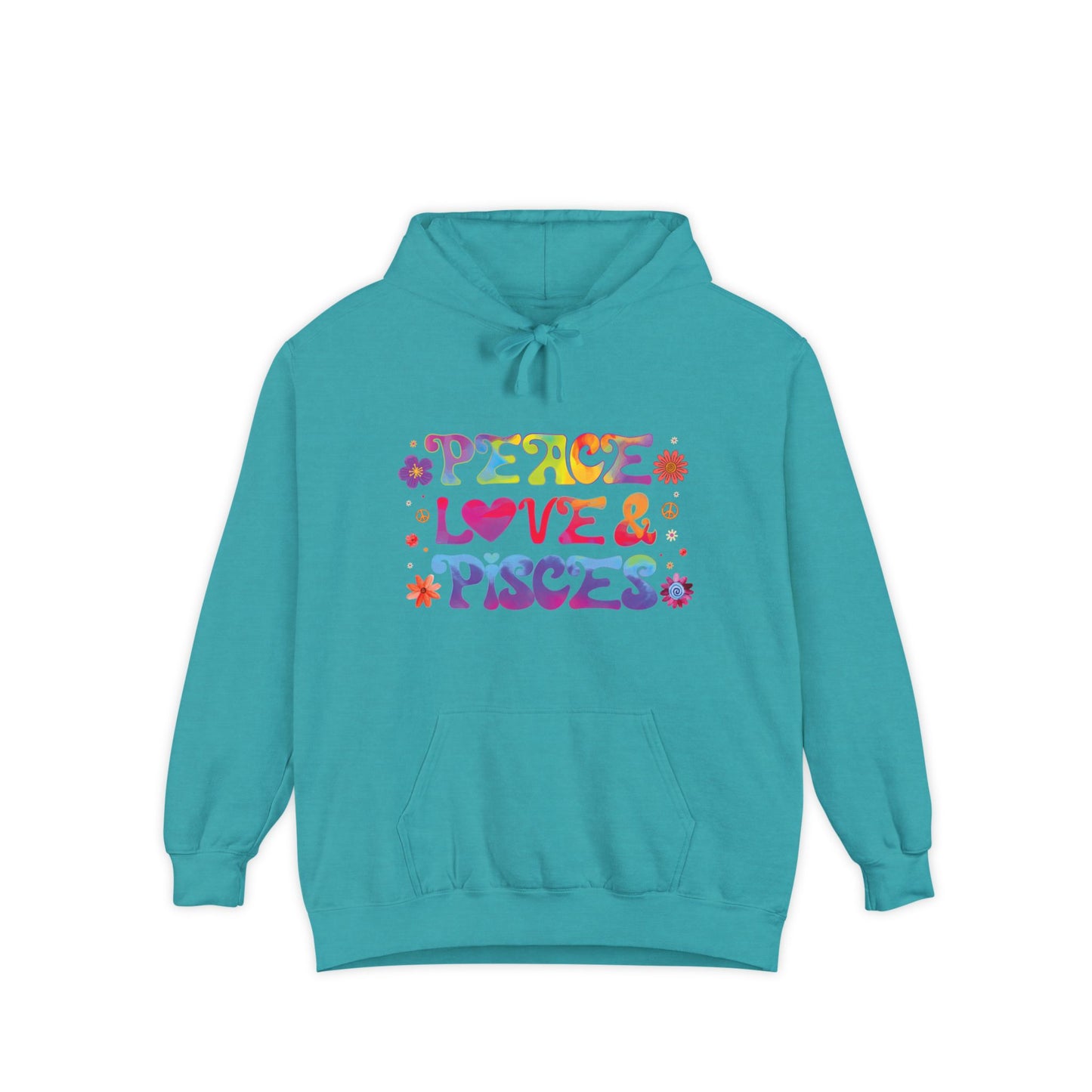 Peace Love & Pisces Unisex Hoodie – Groovy Retro Comfort Colors Midweight Hoodie
