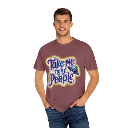 Take Me To My People Tee – Funny Retro UFO Shirt