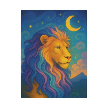 Moonlit Majesty – Luminous Lion Wall Art (Leo Inspired)