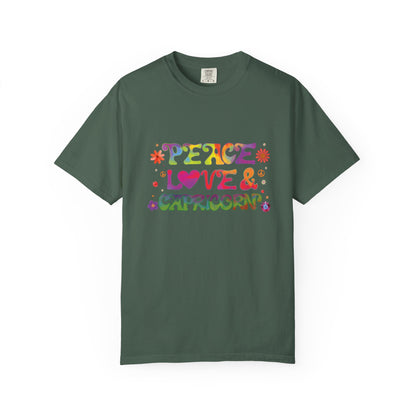 Peace Love & Capricorn – Groovy Hippie Zodiac Tee
