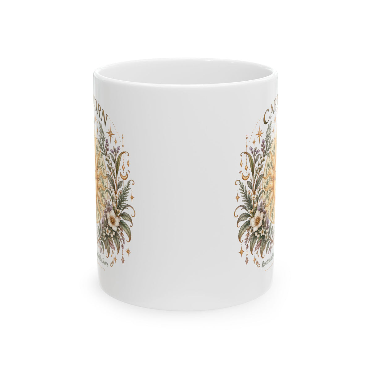 Celestial Sun Floral Capricorn Zodiac Coffee Mug 11oz and 15 oz