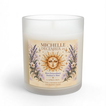 Customized Zodiac Sign Candle with Name Birthdate Sign