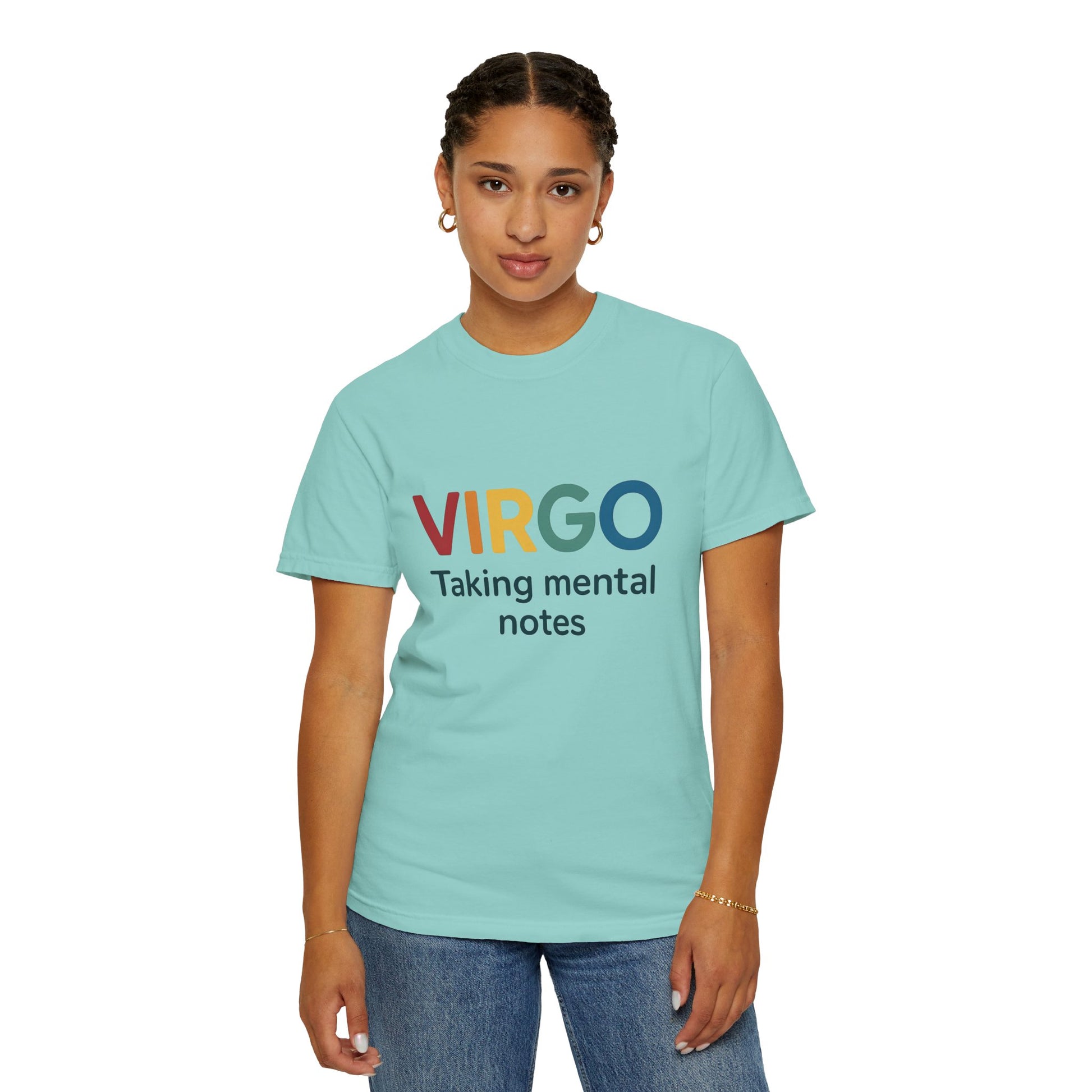 VIRGO Taking Mental Notes – Rainbow Minimalist Zodiac Tee