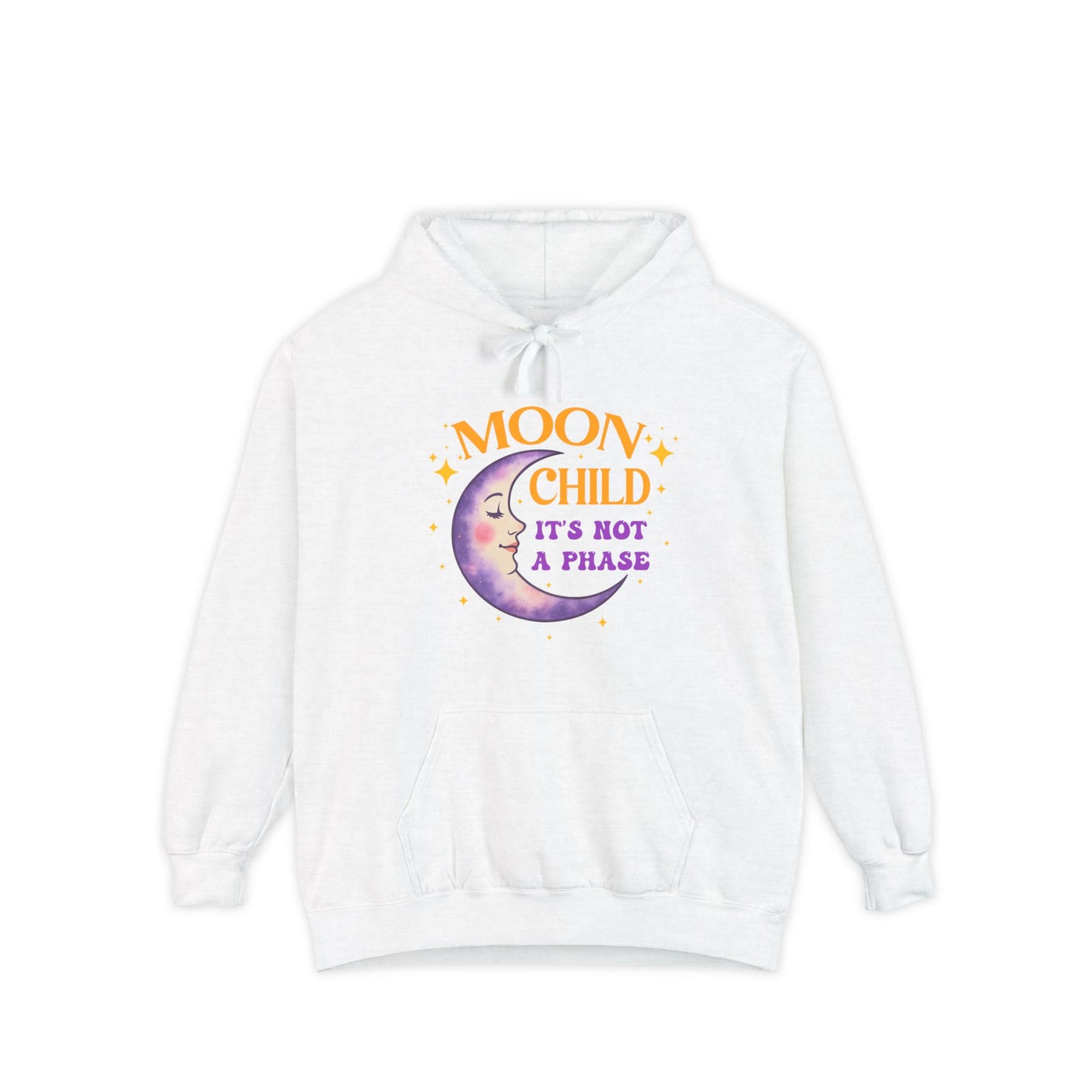 Moon Child Not a Phase Unisex Hoodie – Colorful Celestial Comfort Colors Midweight Hoodie
