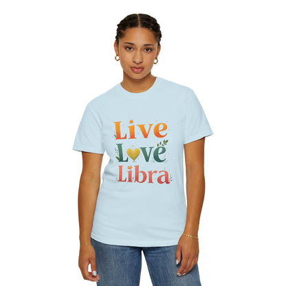 Live Love Libra Tee – Colorful Zodiac Shirt