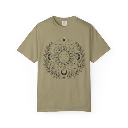 Boho Spiritual Sun and Floral Hippie Unisex T-Shirt