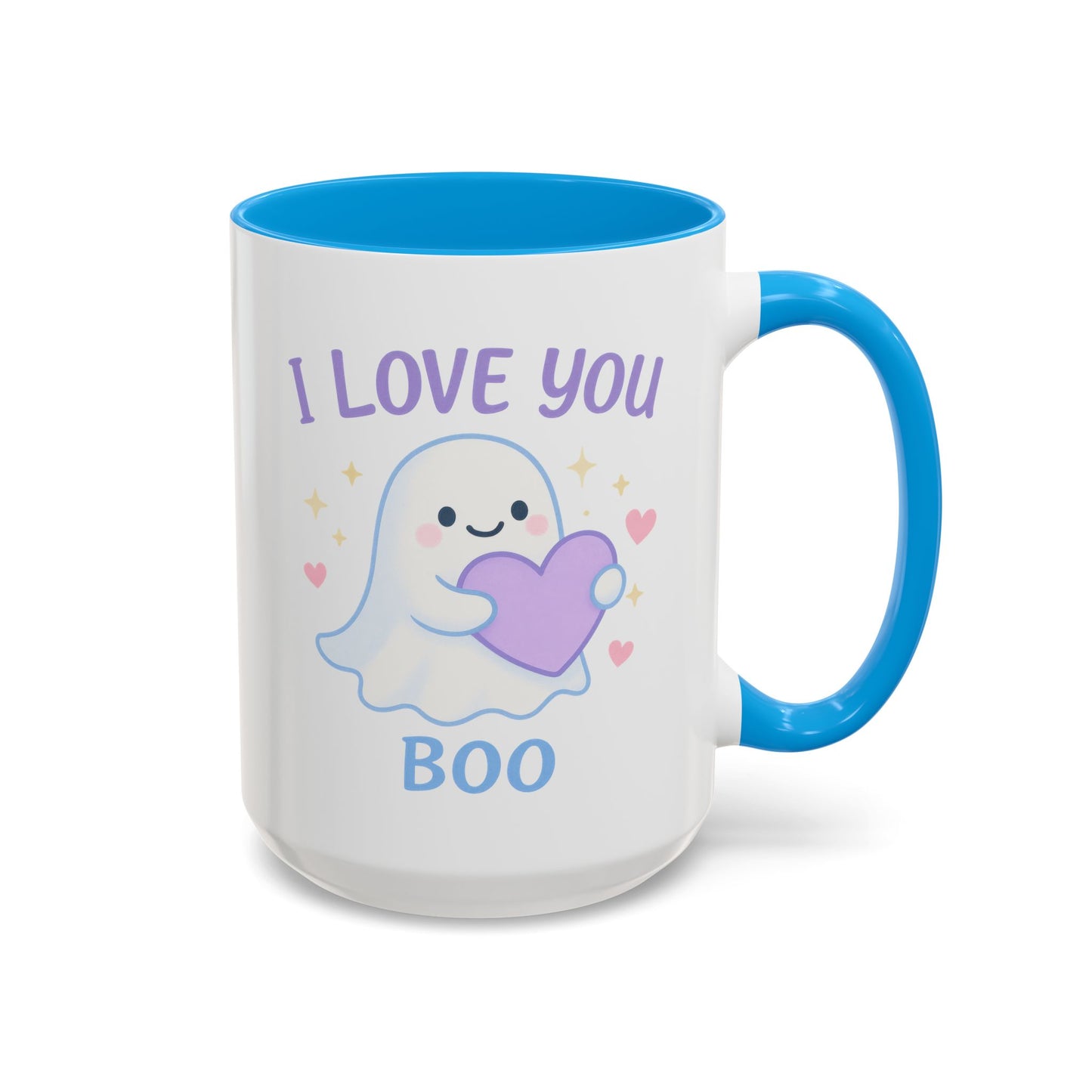 I Love You Boo – Cute Ghost Love Mug (Blue Accent 11oz & 15oz)