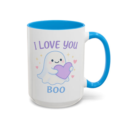 I Love You Boo – Cute Ghost Love Mug (Blue Accent 11oz & 15oz)