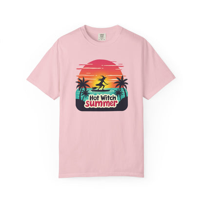 Hot Witch Summer - Surfing Retro Sunset Beach Tee