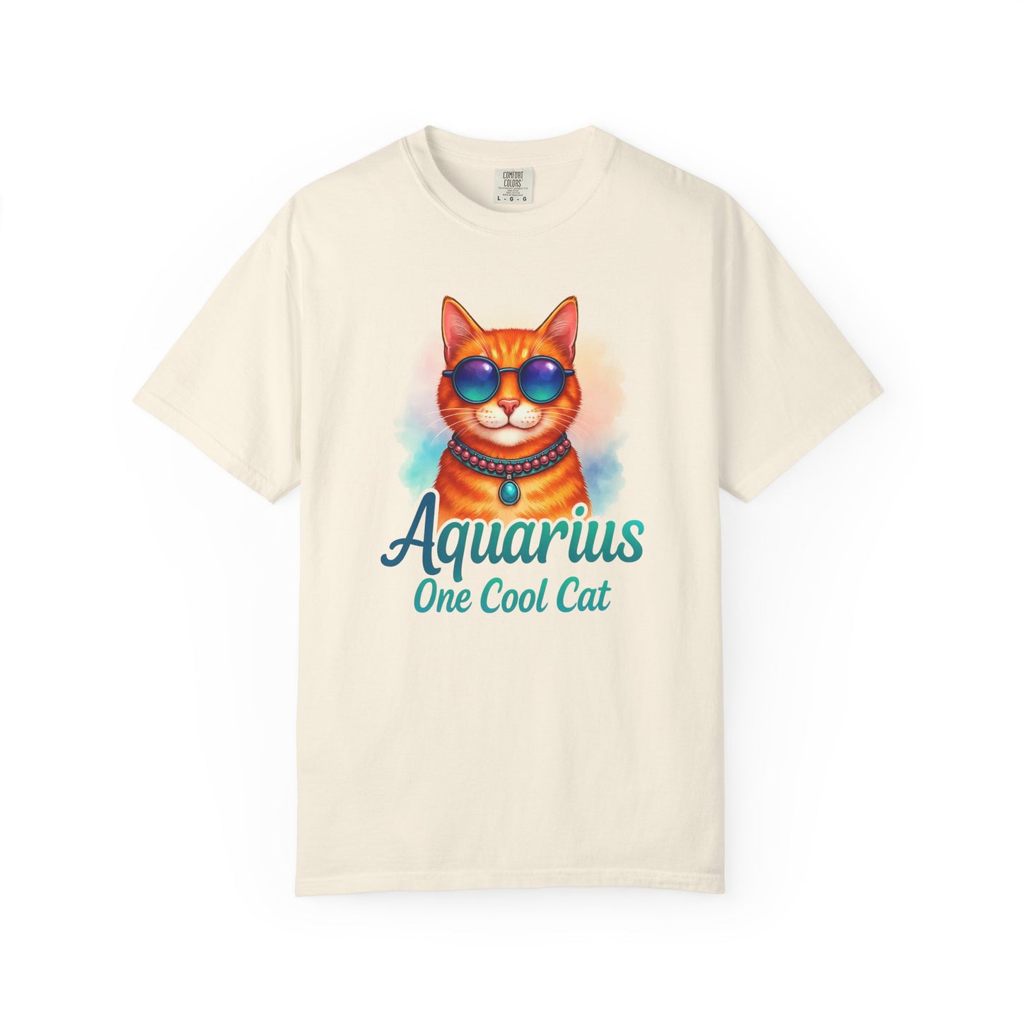 Aquarius One Cool Cat – Zodiac Kitty Vibes Tee