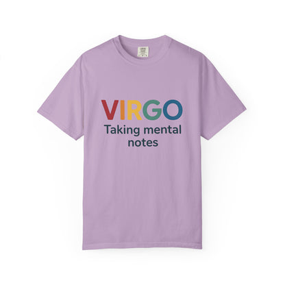 VIRGO Taking Mental Notes – Rainbow Minimalist Zodiac Tee