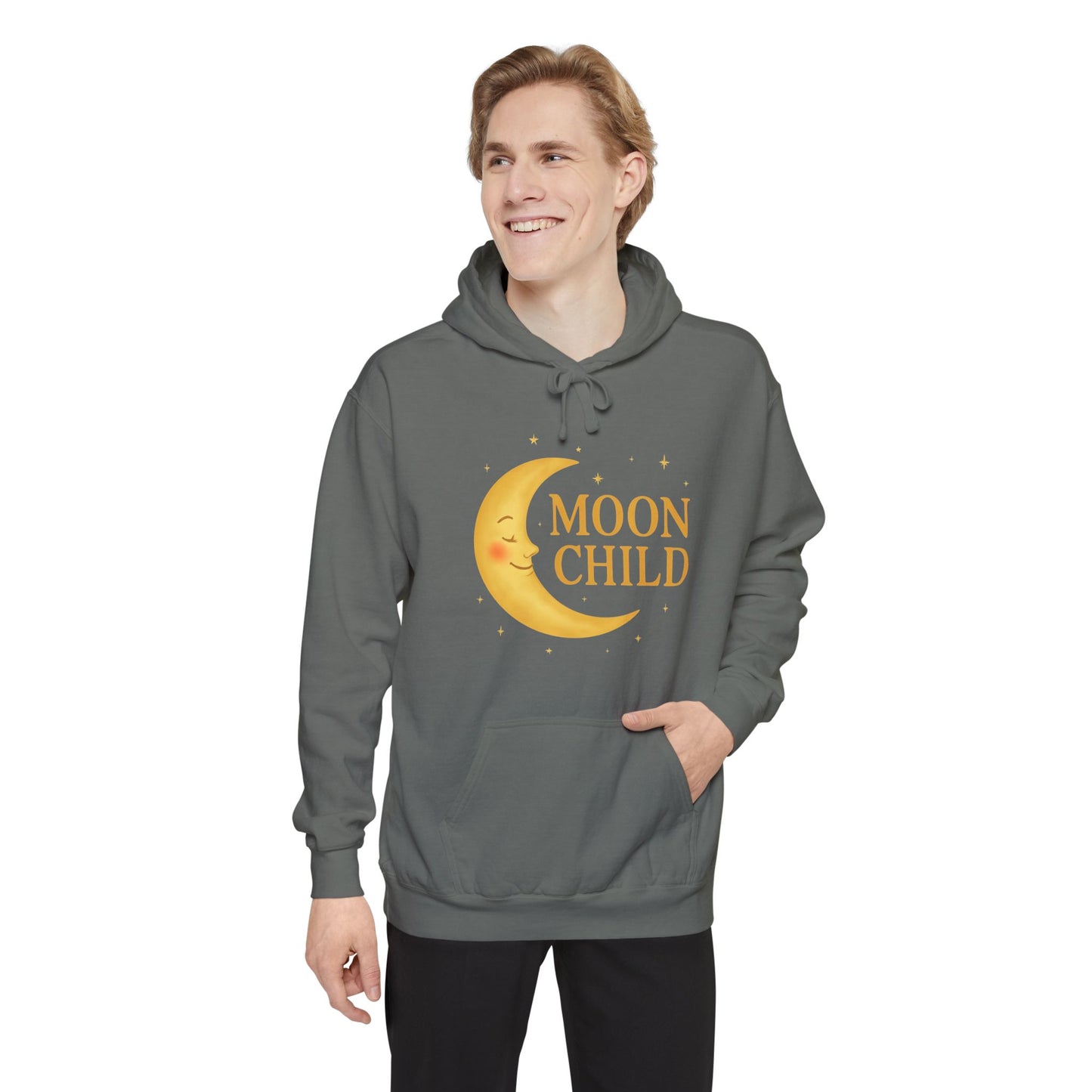 Moon Child Unisex Hoodie – Vibrant Celestial Comfort Colors Midweight Hoodie