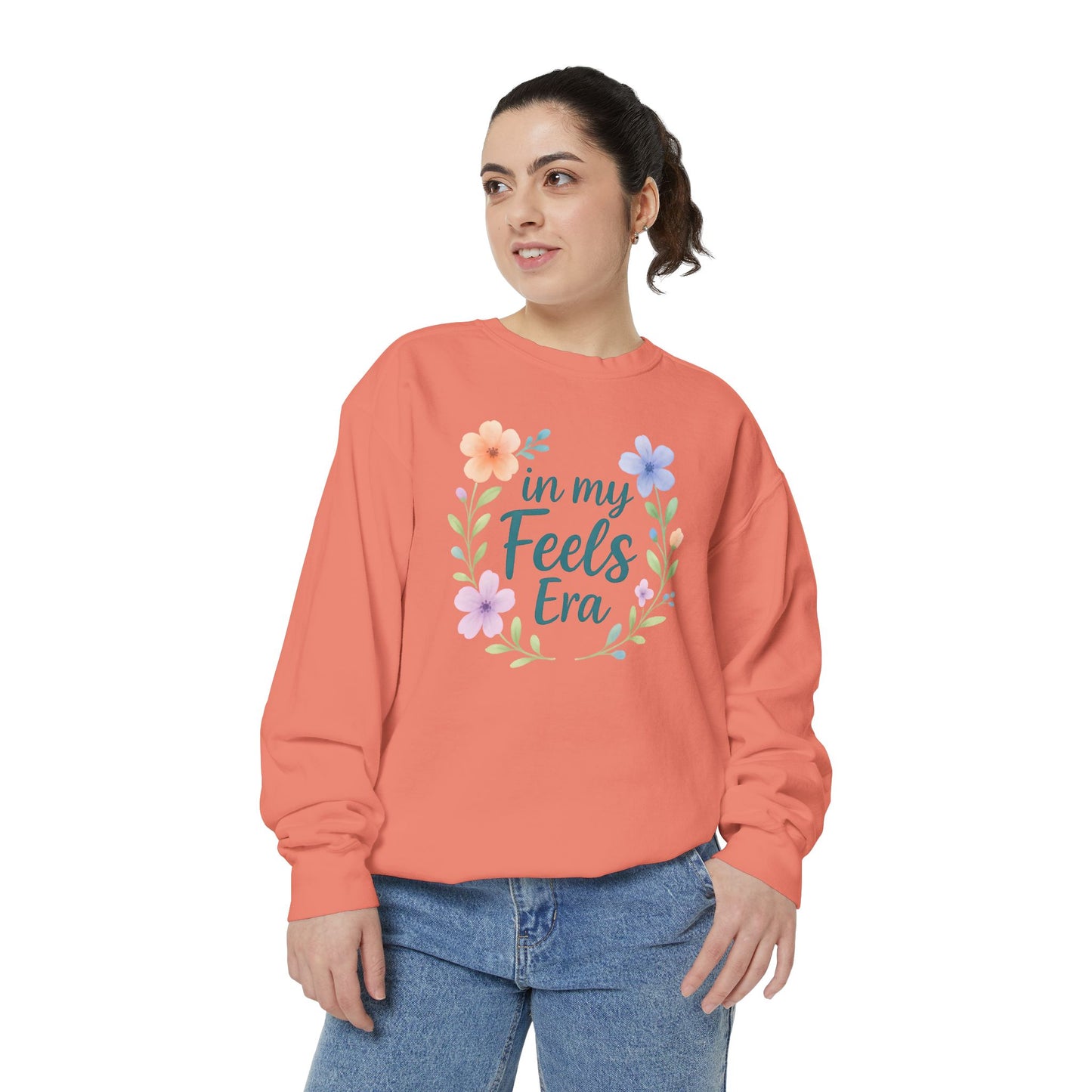In My Feels Era Unisex Crewneck – Self-Love Empowering Comfort Colors Midweight Sweatshirt
