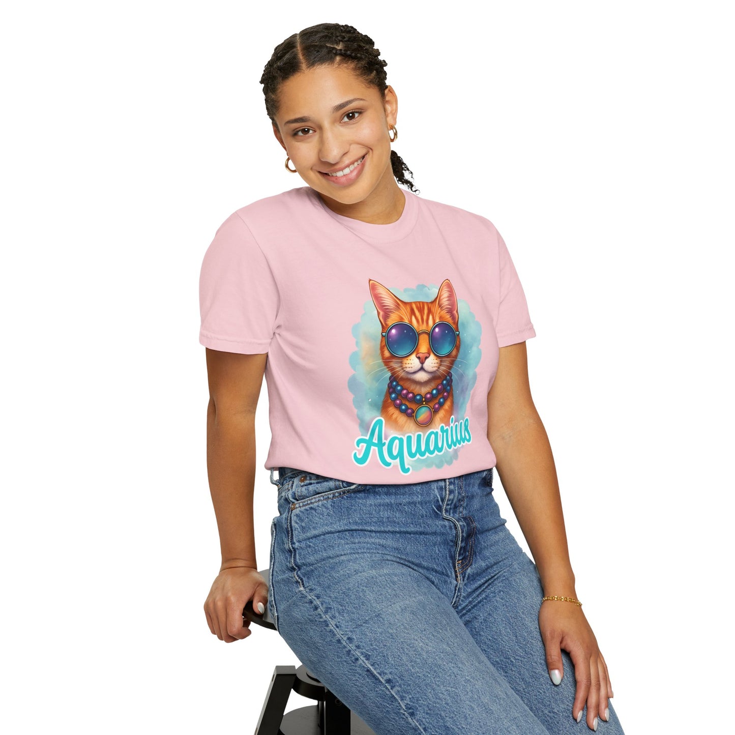 Aquarius – Colorful Cool Cat Zodiac Shirt