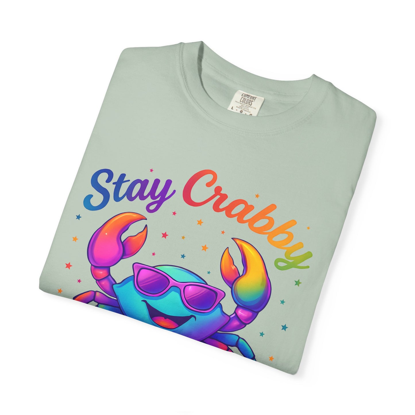 Stay Crabby Cancer – Rainbow Retro Crab