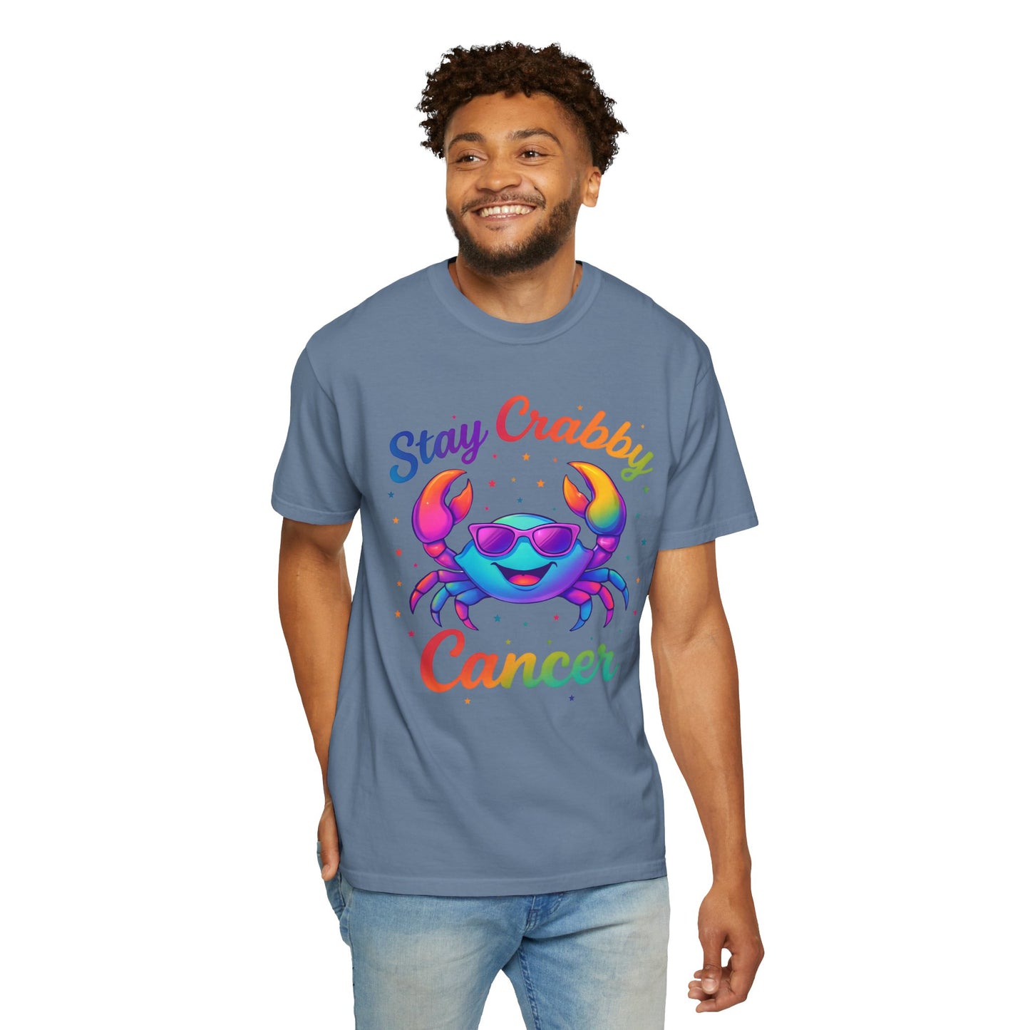 Stay Crabby Cancer – Rainbow Retro Crab