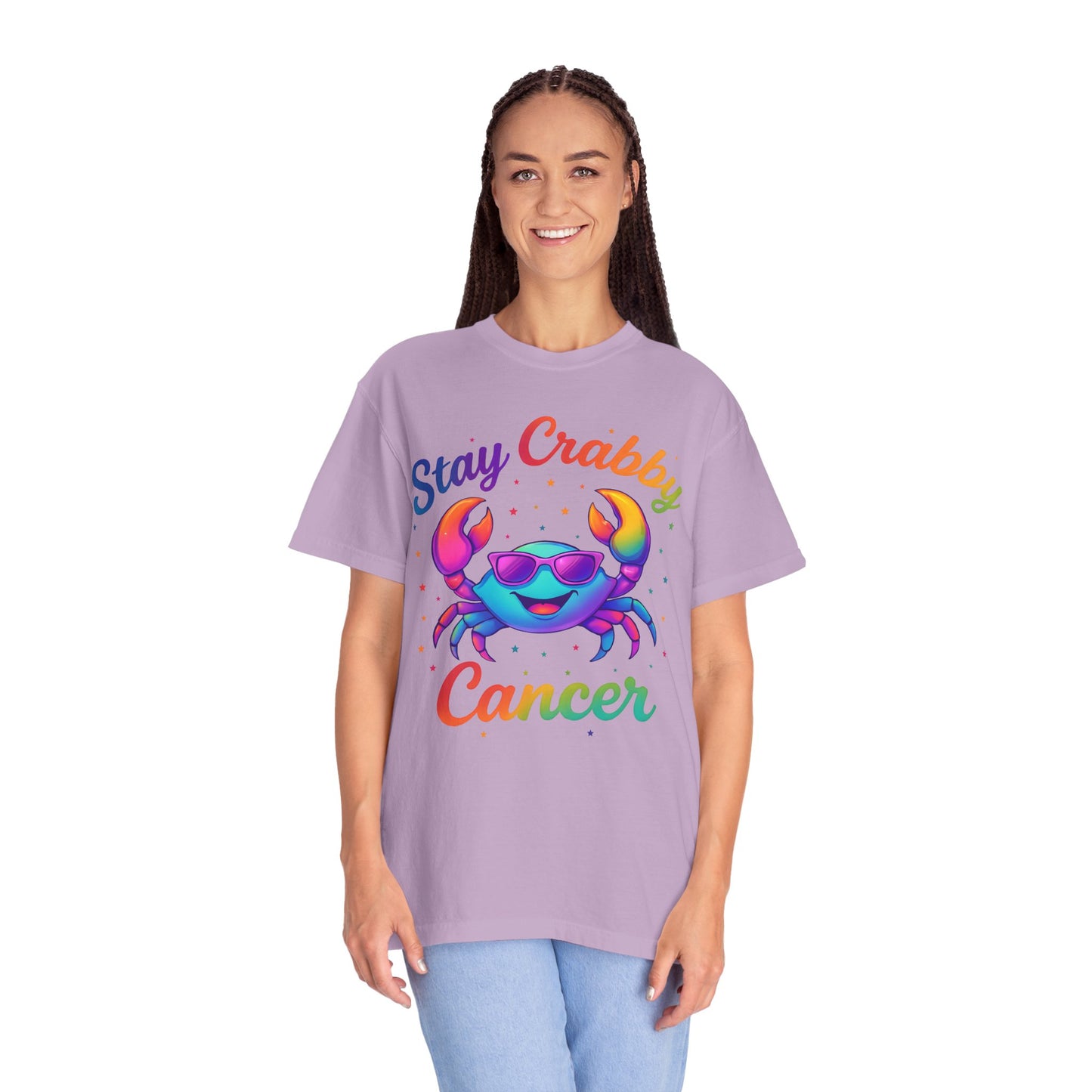 Stay Crabby Cancer – Rainbow Retro Crab