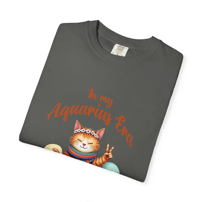 In My Aquarius Era Tee – Colorful Funny Zodiac Cat Shirt