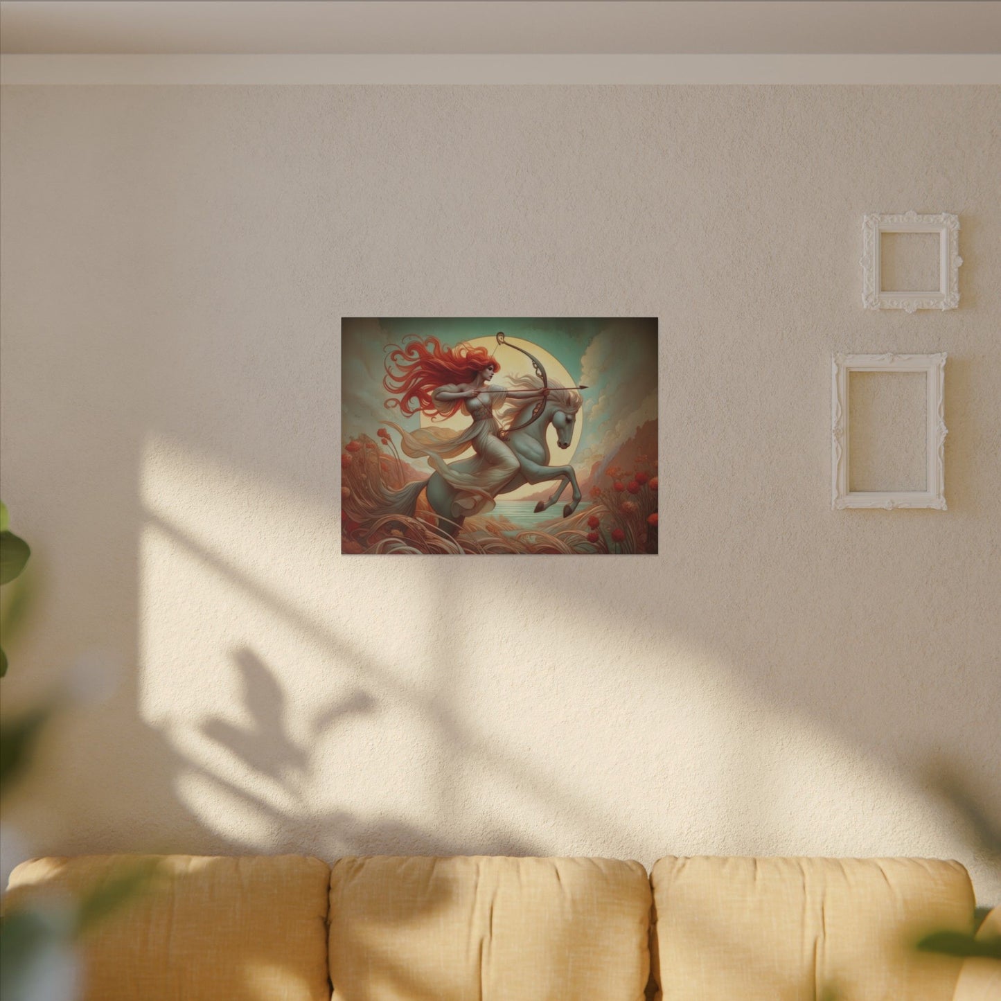 Sagittarius Zodiac Wall Art, Archer Goddess Canvas Print, Astrology Home Decor, Sagittarius Gift for Her, Celestial Centaur Painting, Star Sign Wall Decor