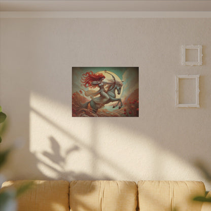 Sagittarius Zodiac Wall Art, Archer Goddess Canvas Print, Astrology Home Decor, Sagittarius Gift for Her, Celestial Centaur Painting, Star Sign Wall Decor