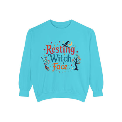 Resting Witch Face Sweatshirt – Retro Halloween Witch Pullover