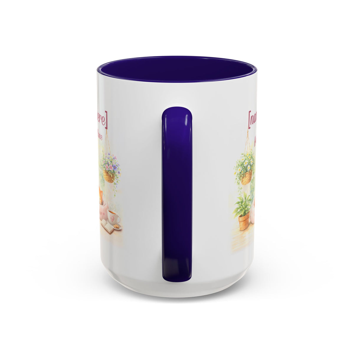 Personalized Name Cat Mug - Custom "Happy Place" Ceramic Mug for Cat Lovers